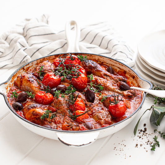 Chicken Drumsticks with Tomato, Garlic and Olives